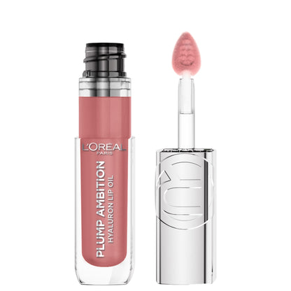 L'Oreal Paris Plump Ambition Hyaluron Lip Oil, 24 HR Lip Gloss with Hyaluronic Acid, Volumizing Formula with Glass-Like Shine, Worth It 601, 0.16 Fl Oz L'Oreal Paris