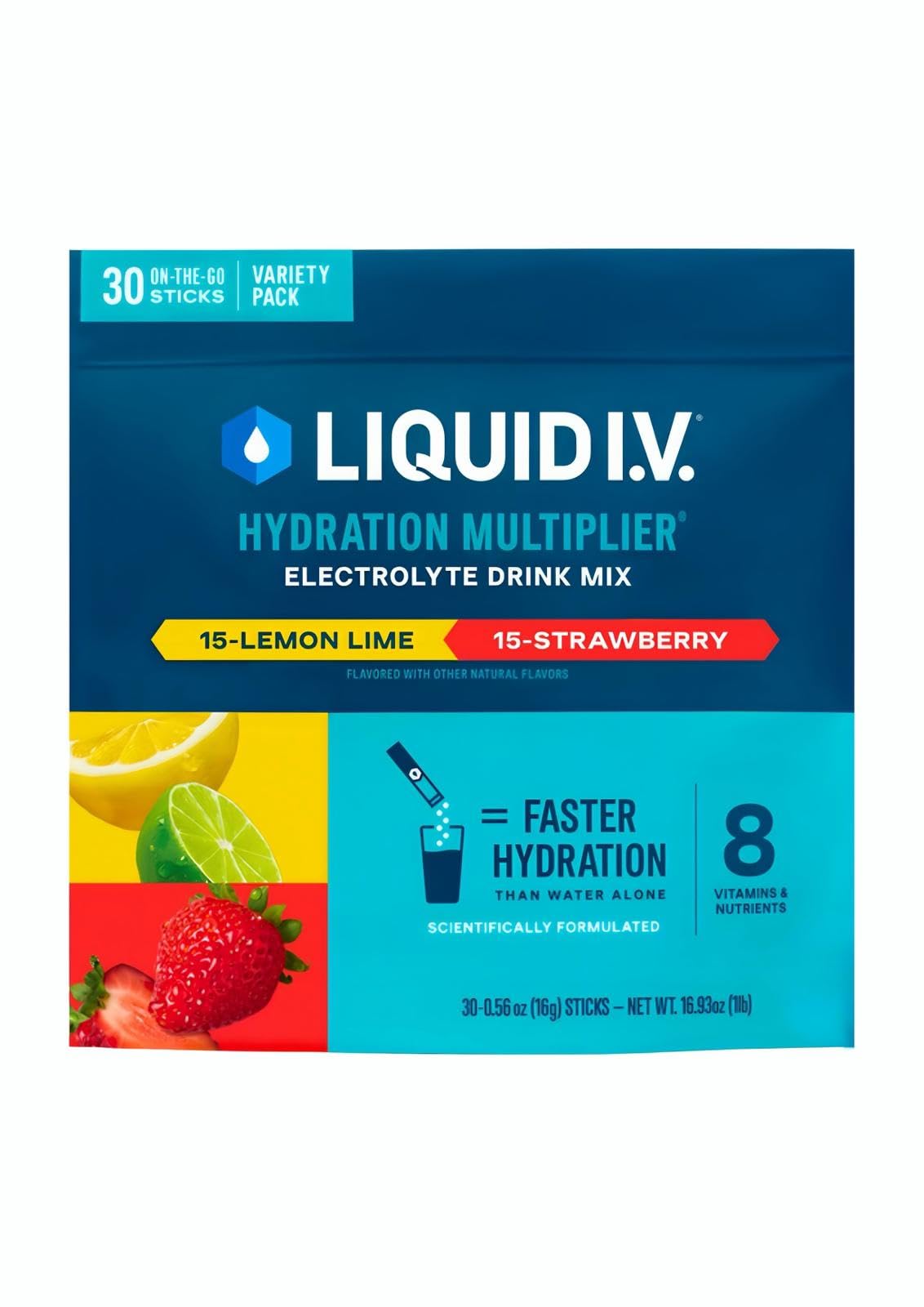 Liquid I.V. Hydration Multiplier Electrolyte Drink Mix, Variety, 0.56 Oz, 30 Ct Liquid I.V. buy australia supplements