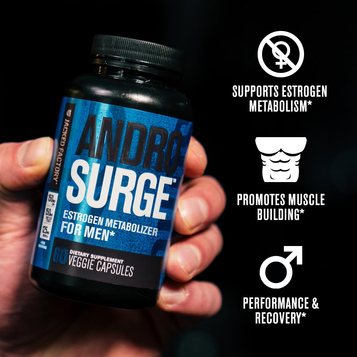 Jacked Factory Androsurge Estrogen Blocker for Men - Natural Testosterone Booster for Men & Estrogen Metabolizer with Tongkat Ali, DIM, Long Jack & More Jacked Factory buy australia supplements