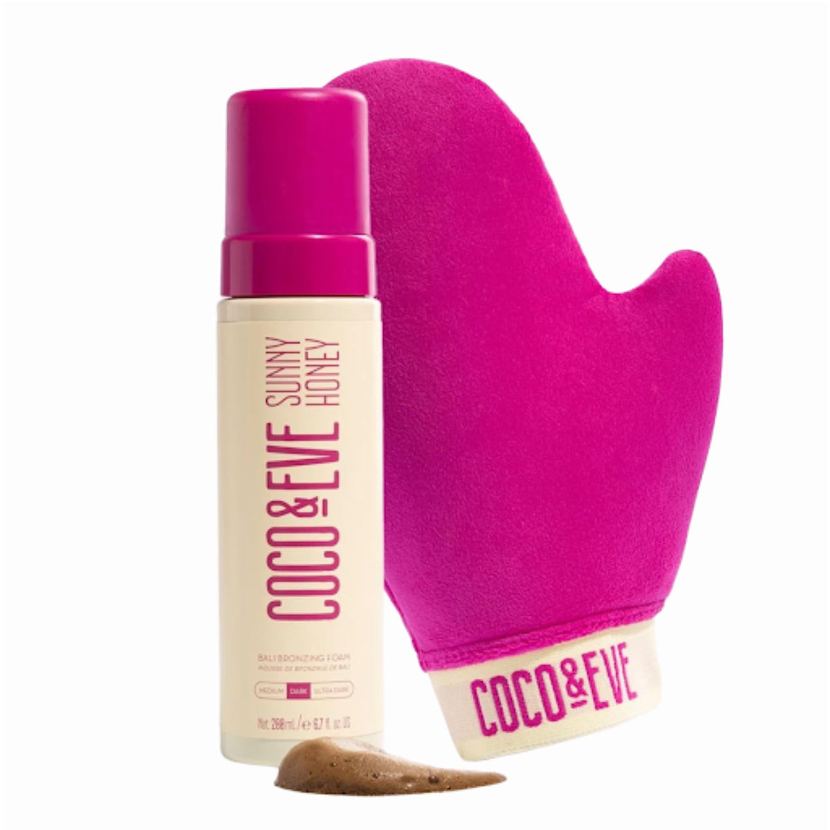 Coco & Eve Self Tanner Mousse Kit - Bronzing Foam, Tanning Mitt - Medium Coco & Eve
