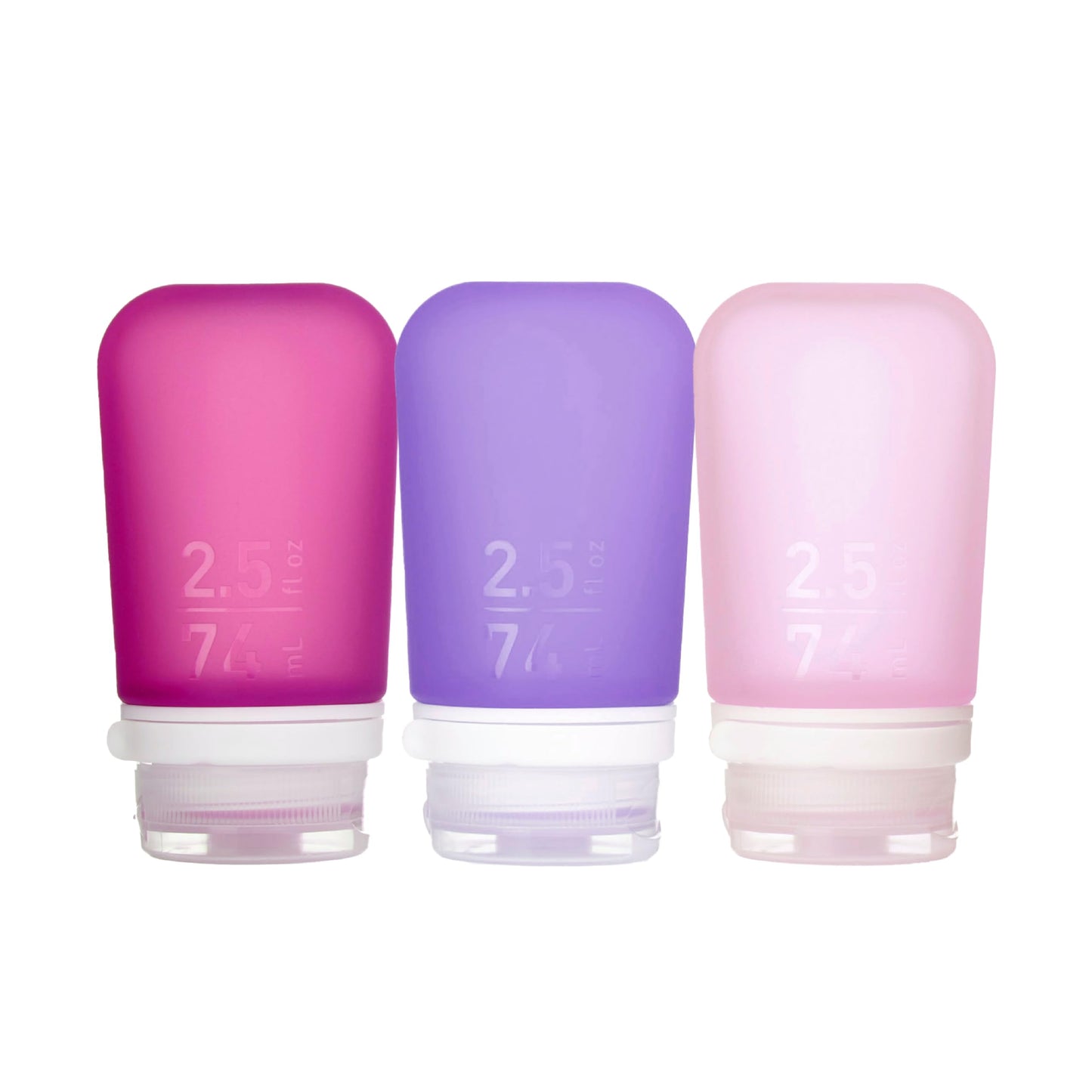 humangear GoToob+ 3-Pack, Large (3.4 fl oz), Clear/Purple/Teal | Refillable & Leak-Proof Silicone Travel Size Bottles with Locking Cap for Toiletries, Camping & TSA Carry-On Gsupps Australia