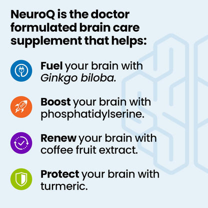 NeuroQ Memory & Focus | Formulated by Neurologist Dr. Dale Bredesen | Addresses All 4 Causes of Cognitive Decline | Ginkgo Biloba, Phosphatidylserine, Gotu Kola, LifeSeasons