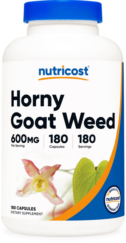 Nutricost Horny Goat Weed Extract (Epimedium) - 180 Capsules, 180 Servings, 600mg Per Capsule Nutricost