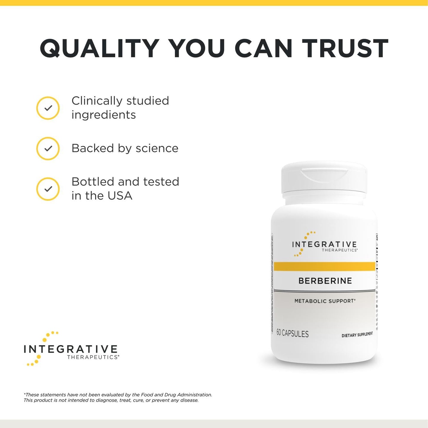 Integrative Therapeutics Berberine - Supports Metabolic Health & Cellular Energy Metabolism - Practitioner-Trusted Quality - Dairy-Free & Gluten-Free Integrative Therapeutics