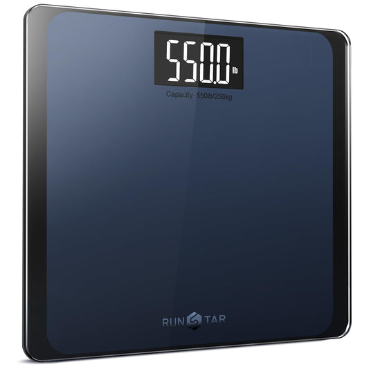 RunSTAR 550lb Bathroom Digital Scale for Body Weight with Ultra-Wide Platform and Large