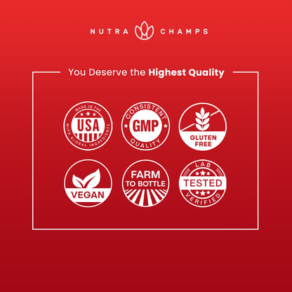 NutraChamps Korean Red Panax Ginseng Capsules | Extra Strength Ginsenosides for Energy, Focus, Performance, Vitality & Immune Support NutraChamps