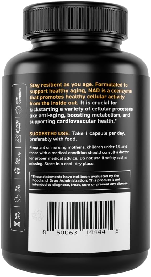 Vital Vitamins NAD+ Supplement, 500mg Liposomal for Better Absorption | Supports Cellular Energy, Brain Health and Healthy Aging, Vegan, 30-Day Supply Gsupps Australia