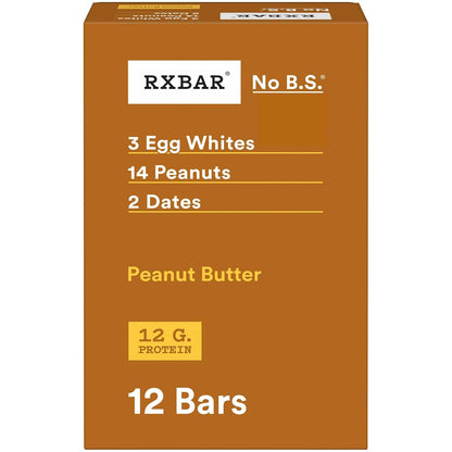 RXBAR Protein Bars, 12g Protein, Gluten Free Snacks, Peanut Butter, 22oz Box (12 Bars) Gsupps Australia