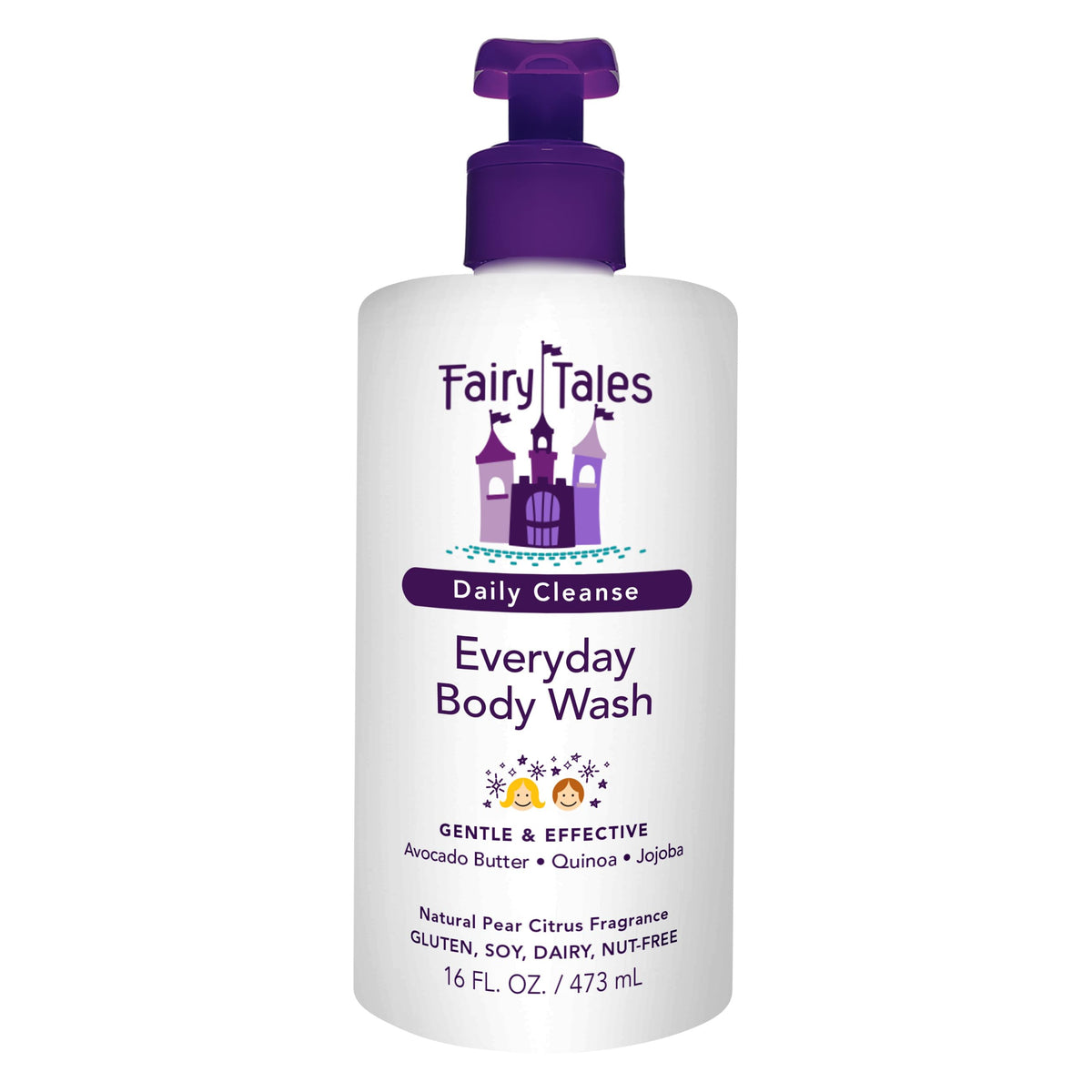 Fairy Tales Daily Cleanse Kids Body Wash | Kids Soap With Gentle, Clean Natural Ingredients | Sulfate Free, Silicone Free, Body Wash for Boys and Girls - 16 oz. Fairy Tales