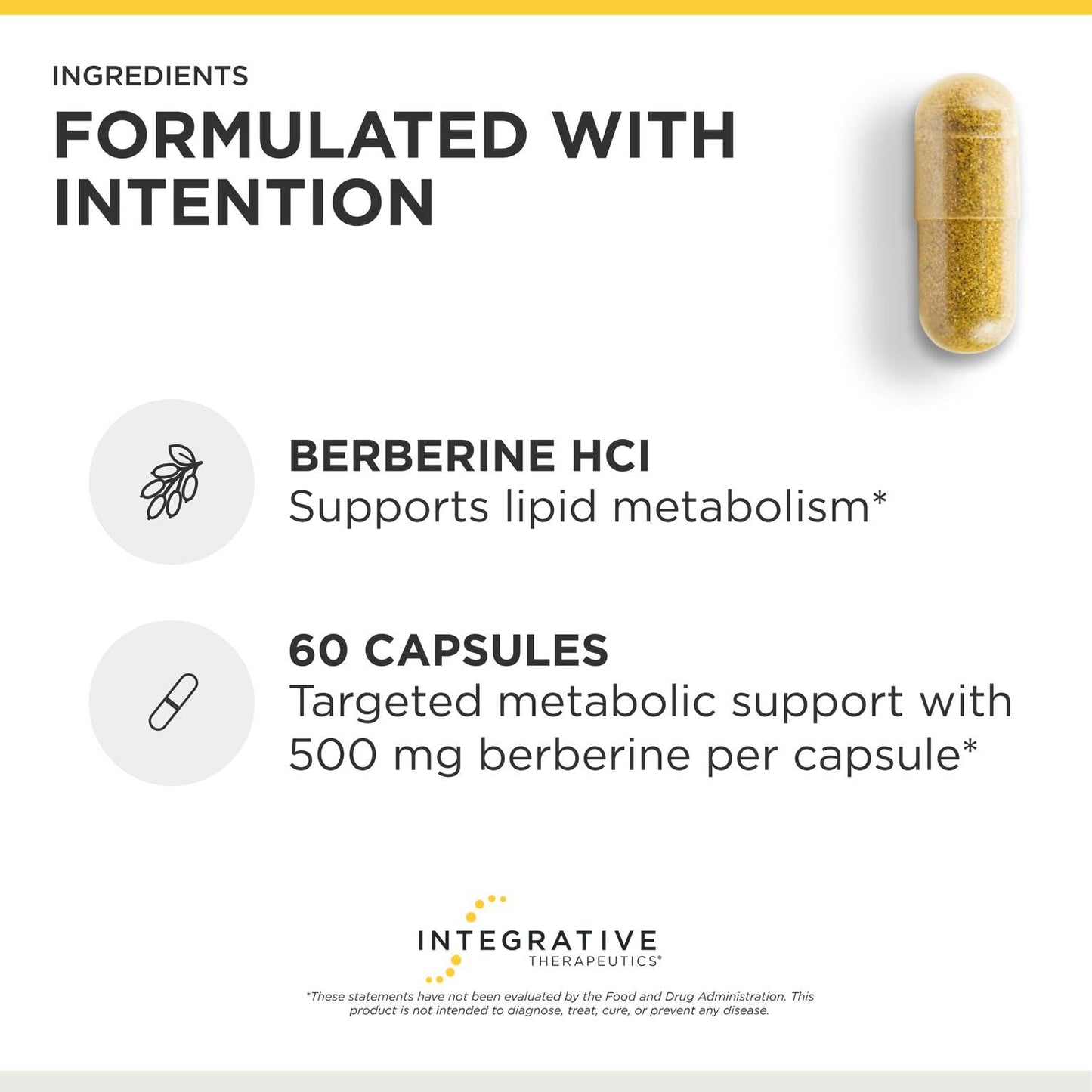 Integrative Therapeutics Berberine - Supports Metabolic Health & Cellular Energy Metabolism - Practitioner-Trusted Quality - Dairy-Free & Gluten-Free Integrative Therapeutics