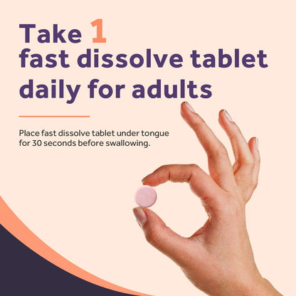 Doctor's Recipes Vitamin B12, Methylcobalamin 5000 mcg 90 Fast Dissolve Tablets, Natural Peach Flavor, Vegan Methyl, Energy Metabolism & Nervous System Doctor's Recipes