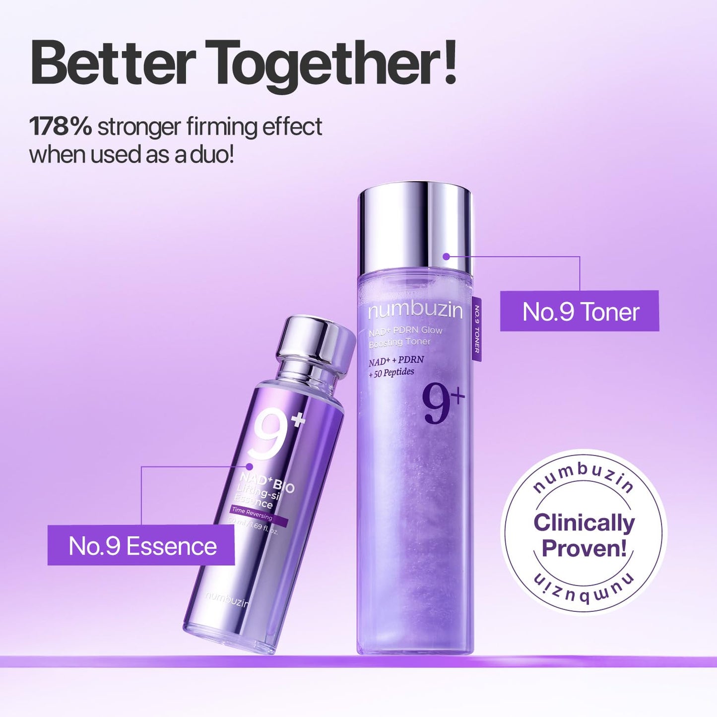 numbuzin No.9 NAD+ Salmon PDRN Glow Boosting Toner, Hydrating & Firming Toner for Wrinkles, Fine Lines & Dull Skin numbuzin