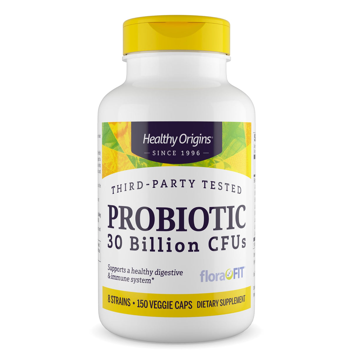Healthy Origins Probiotic 30 Billion CFU's (Shelf Stable, Non-GMO, Gluten Free, Digestive Health, Gut Health, Immune Support), 150 Veggie Caps Healthy Origins