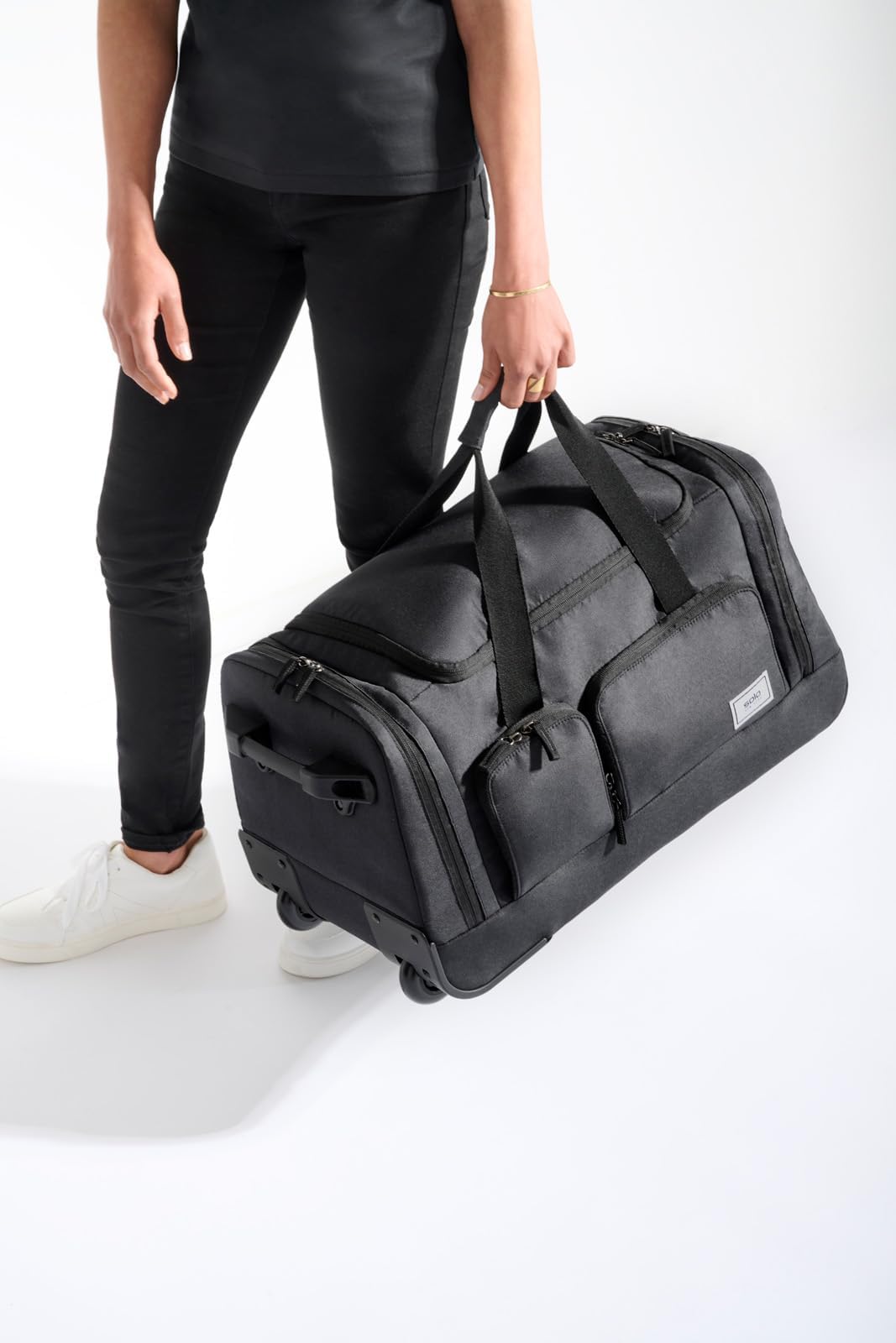 Solo New York Rolling Duffle Bag with Wheels - Wheeled Carry On Luggage for Travel, Roller Duffel for Men & Women, Telescoping Handle System, Separate Shoe & Laundry Compartment - Leroy, Gray Gsupps Australia
