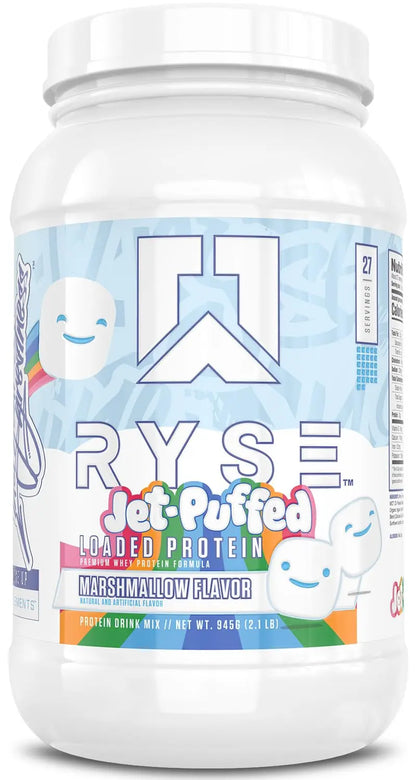 RYSE Loaded Protein Powder - Jet-Puffed Marshmallow - 25g Whey Protein Isolate & Concentrate with Prebiotic Fiber & MCTs - Low Carb, Low Sugar, Digestive-Friendly - 27 Servings / 2 lb Tub RYSE Up Supplements