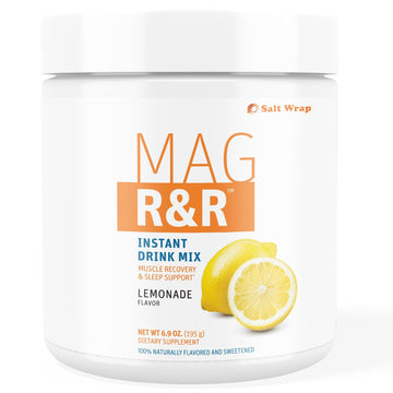 SaltWrap Mag R&R Instant Drink Mix - Sugar-Free Nighttime Magnesium Glycinate Powder with Stevia & FiberSMART® - Muscle Cramp & Leg Cramps Relief, Sleep & Relaxation Support - 30 Servings SaltWrap buy australia supplements