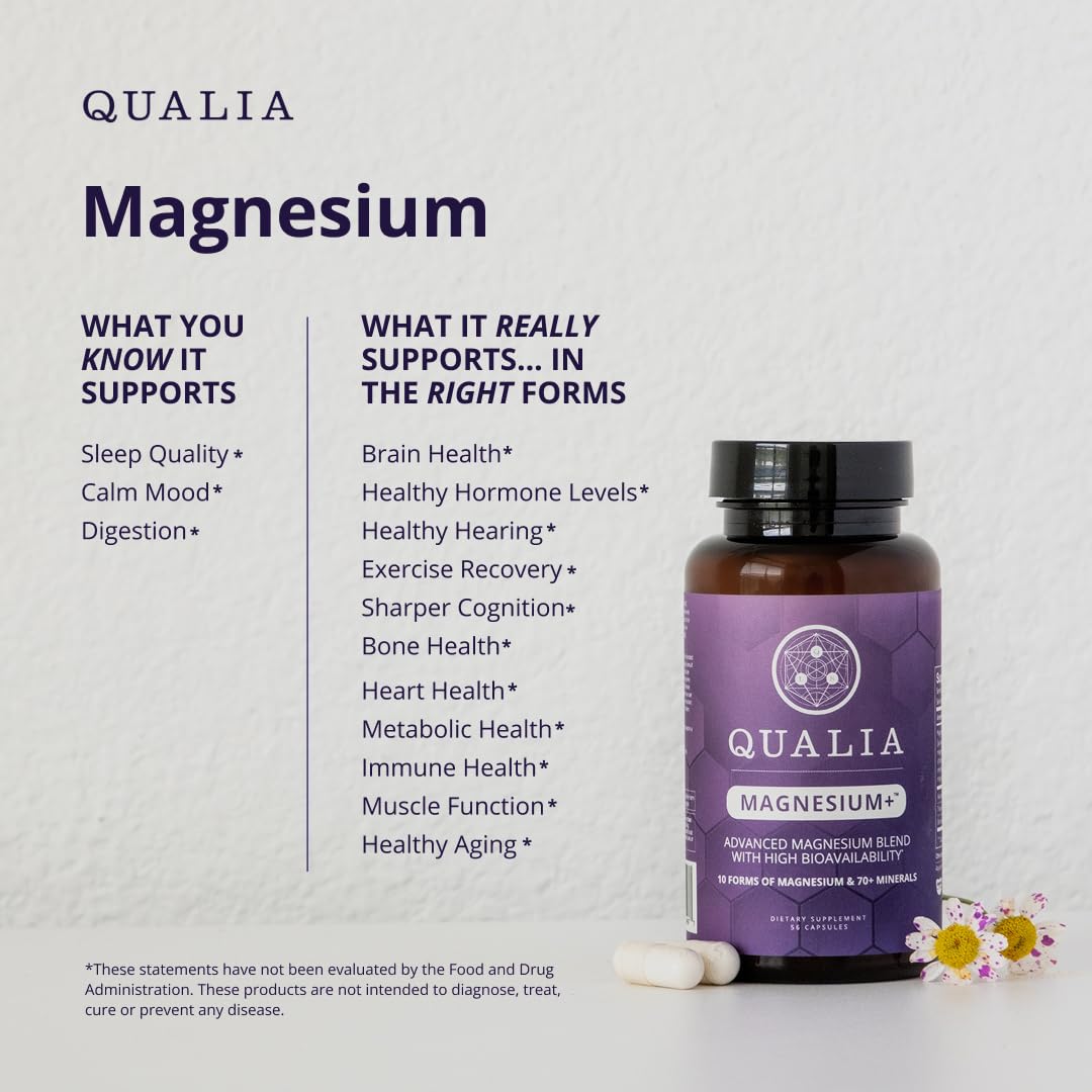 Qualia Magnesium Supplement | 10 Bioavailable Forms, Including Magnesium Glycinate, with 70+ Supporting Minerals, +7 Amino Acids | Doctor-Formulated to Support Sleep, Stress Relief, Heart, Relaxation QUALIA LIFE SCIENCES buy australia supplements
