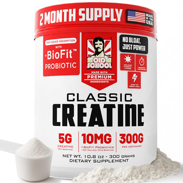 Old School Labs 5000mg Micronized Creatine Monohydrate with BioFit™ Probiotic - No Bloat Post-Recovery for Men & Women Supports Muscle Growth, Old School Labs buy australia supplements