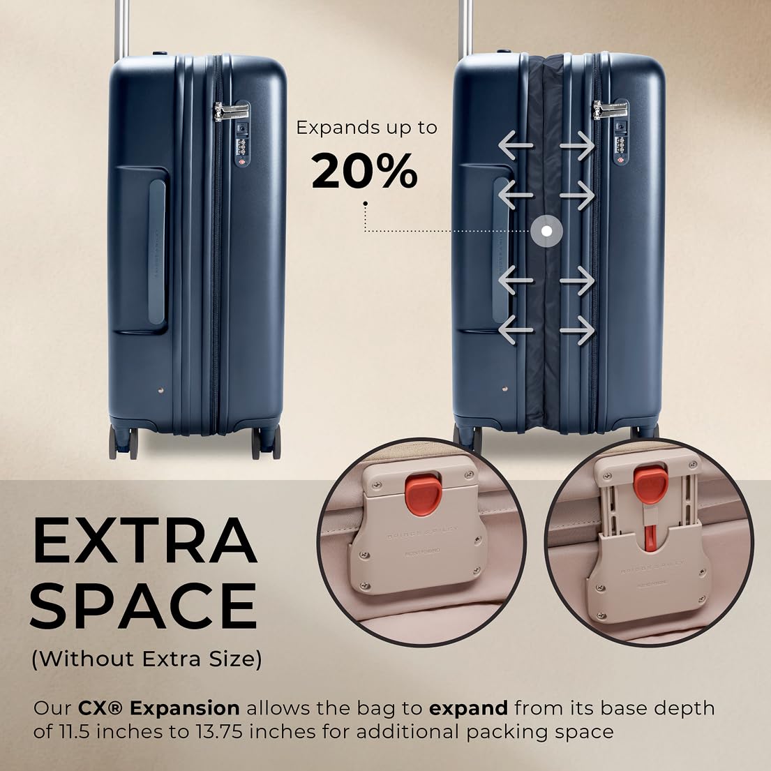 Briggs & Riley Sympatico Essential 22 Inch Carry-On Front Pocket, Navy Gsupps Australia