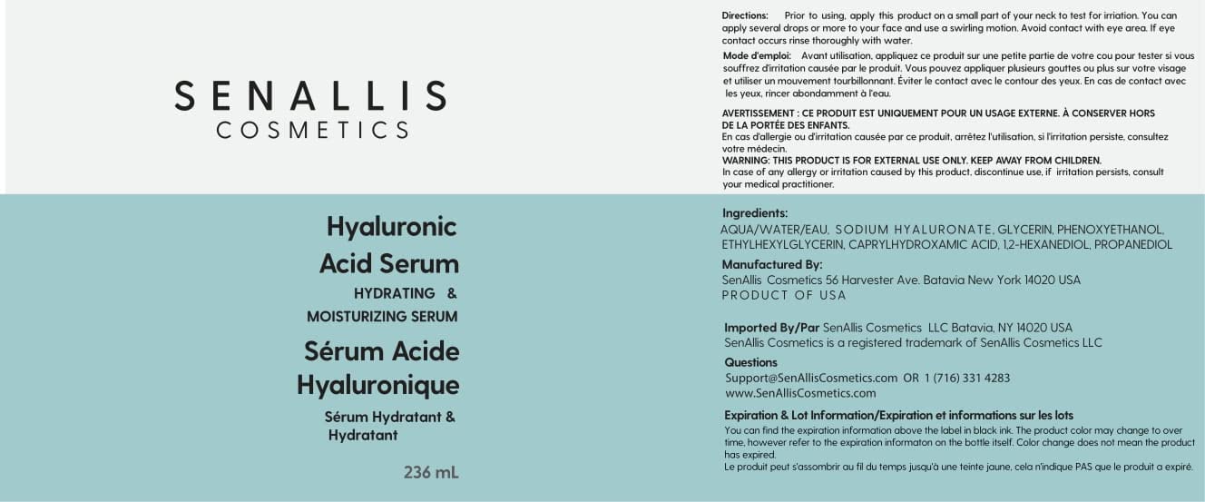 Hyaluronic Acid Serum 8 fl oz And 2 fl oz, Made From Pure Hyaluronic Acid, Anti Aging/Wrinkle, Ultra-Hydrating Moisturizer SenAllis Cosmetics