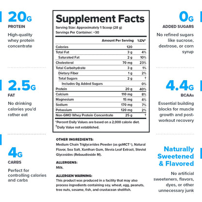 LEGION Whey Protein Powder - Naturally Flavored Whey Protein Concentrate with BCAAs - Supports Muscle Growth & Recovery, Gluten Free, No Added Sugar Protein Powder - Vanilla Flavor (30 Servings)
