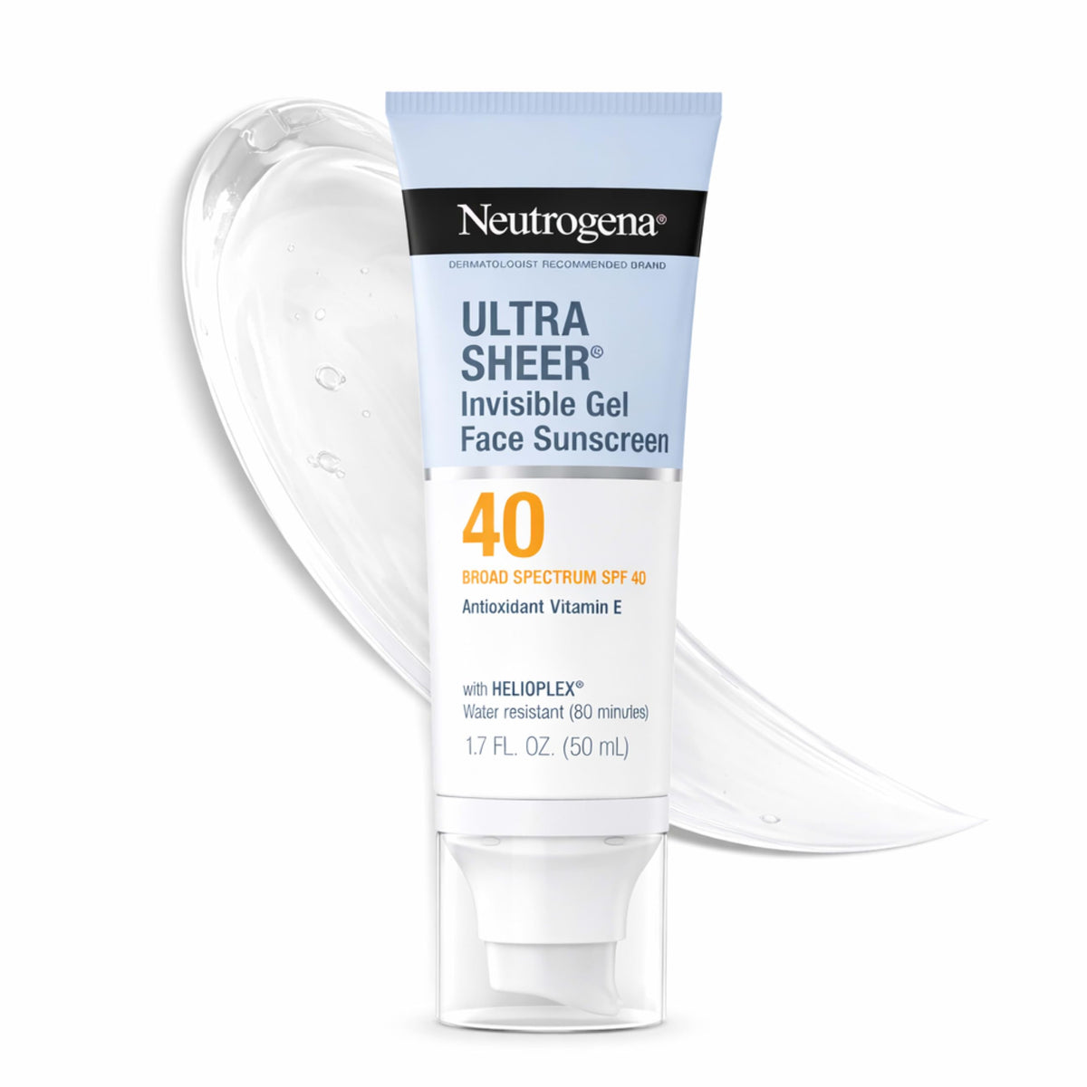 Neutrogena Ultra Sheer Invisible Gel Face Sunscreen, SPF 40, 1.7 oz Neutrogena