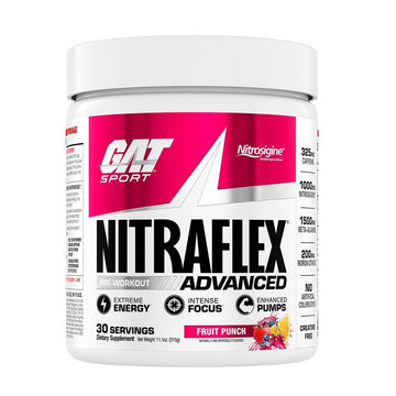 GAT SPORT Nitraflex Advanced Pre-Workout Powder, Increases Blood Flow, Boosts Strength and Energy, Improves Exercise Performance, Men & Women (Fruit Punch, 30 Servings) GAT SPORT buy australia supplements