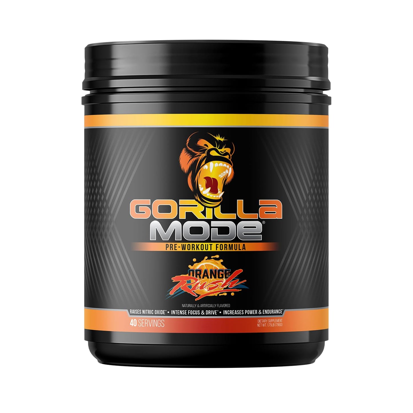 Gorilla Mode Pre Workout - Massive Pumps · Laser Focus · Energy · Power - L-Citrulline, Creatine, L-Tyrosine, Betaine, Hydroprime®, Alpha-GPC, 400mg Caffeine, Huperzine A - 792g (Rocket Frost)