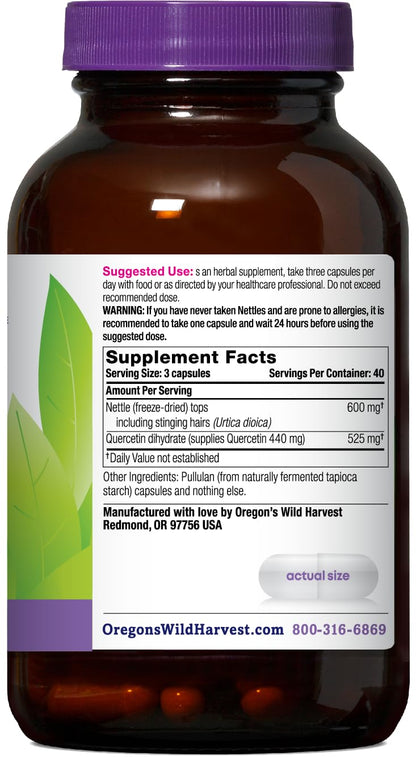 Oregon's Wild Harvest Nettle Quercetin Capsules, Non-GMO Organic Herbal Supplements, 60 Count Gsupps Australia
