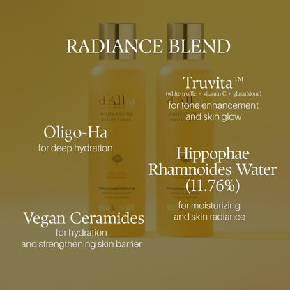 d'alba Piedmont White Truffle Vita Toning Serum Toner, Glass Skin with Double Vitamin Skincare, Face Moisturizer, (6.09 fl. oz) d'alba Piedmont