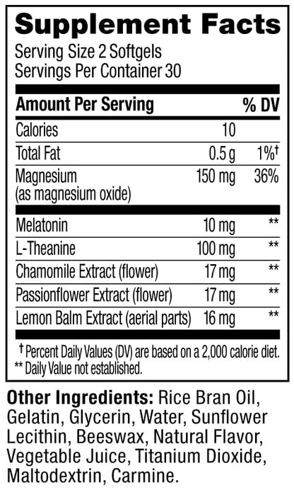 OLLY Ultra Strength Sleep Softgels, 10mg Melatonin, L-Theanine, Chamomile, Magnesium, Lemon Balm, Supports Deep Restful Sleep OLLY