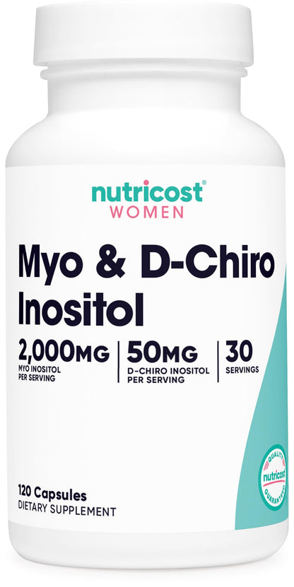Nutricost Myo Inositol & D-Chiro Inositol for Women 2000mg, 120 Capsules, 2000mg Myo & 50mg D-Chiro Per Serving, 30 Servings Nutricost