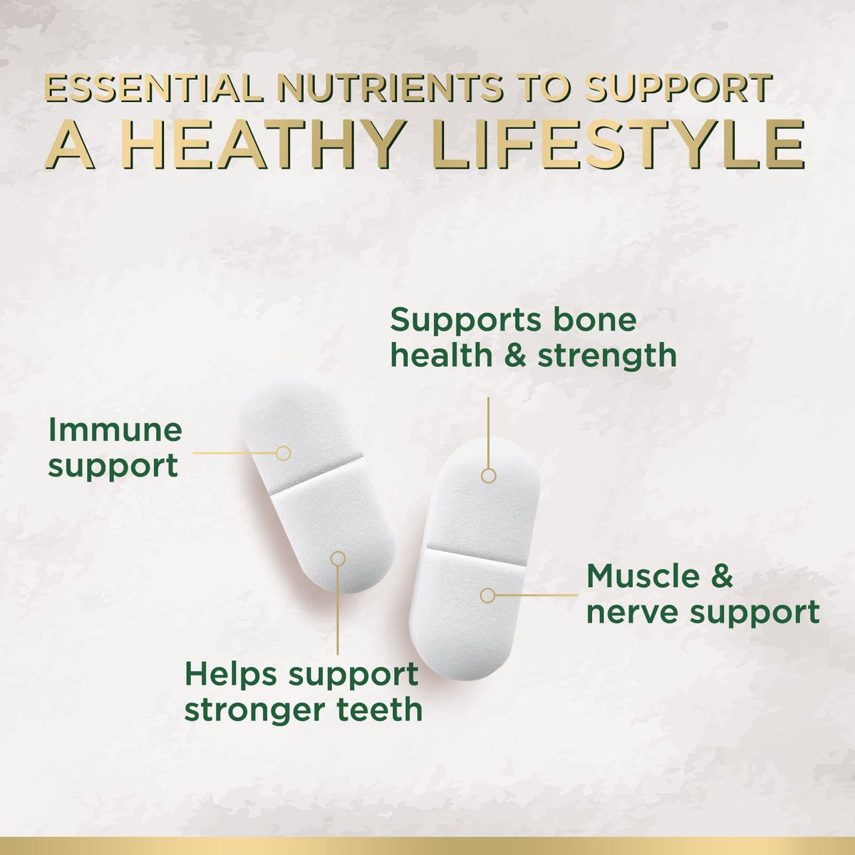 Calcium 1200 mg with Vitamin D3 - Per Serving - Bone Health Supplement - Vitamin D & Calcium Supplements for Women & Men - Bone Strength Support Nature's Nutrition