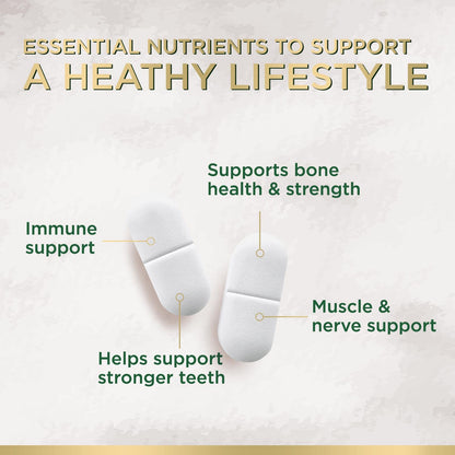 Calcium 1200 mg with Vitamin D3 - Per Serving - Bone Health Supplement - Vitamin D & Calcium Supplements for Women & Men - Bone Strength Support Nature's Nutrition