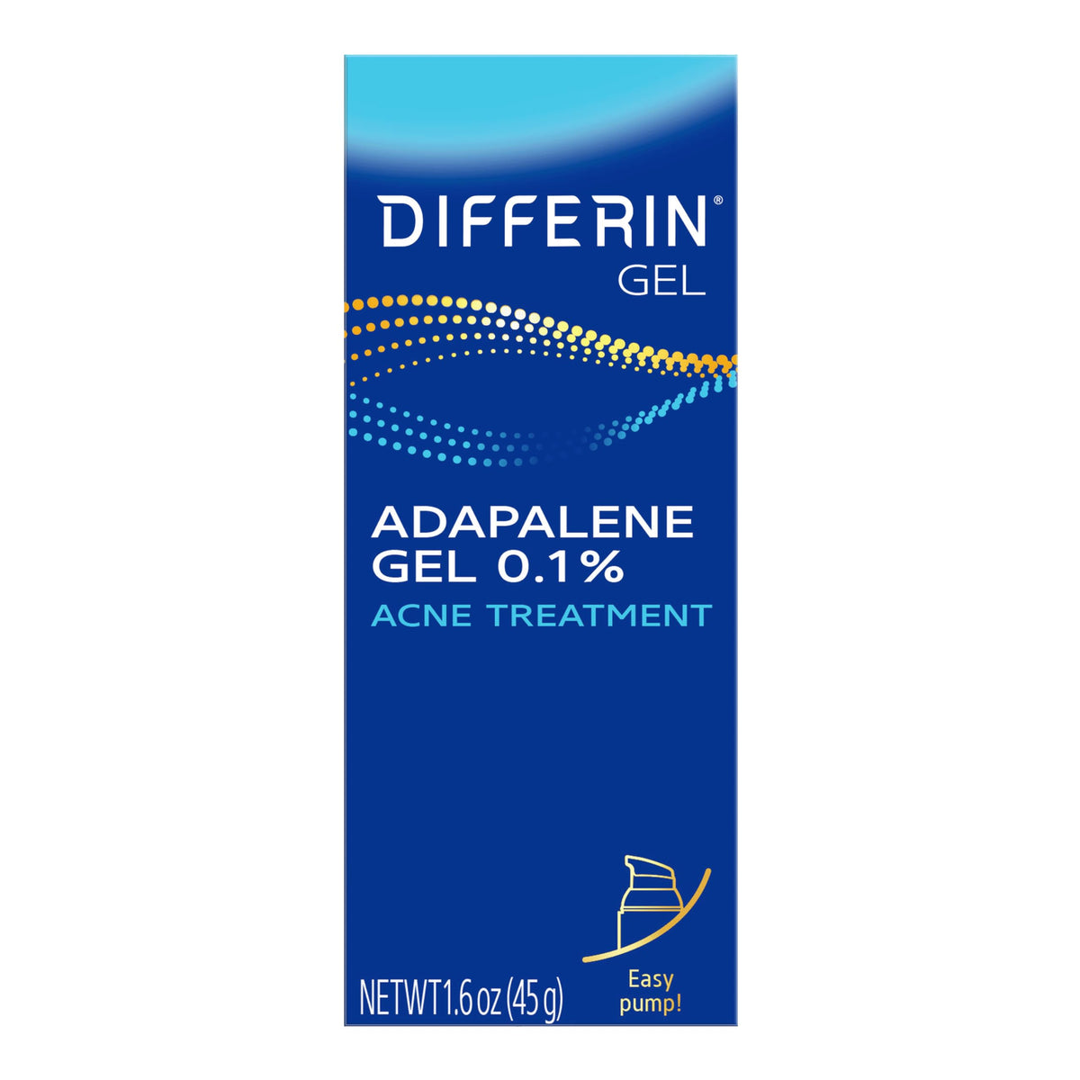 Differin Acne Retinoid Treatment Gel, 0.1% Adapalene, 45g Pump Differin