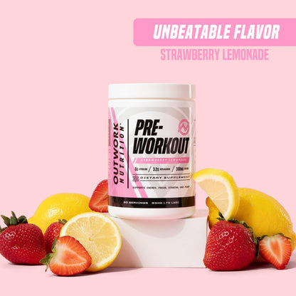 Outwork Nutrition Preworkout for Men & Women - Nootropic Pre Workout Without Creatine, Pre-Workout Powder with Taurine Rhodiola Citrulline Malate Beta Alanine Caffeine (Tropical Candy)