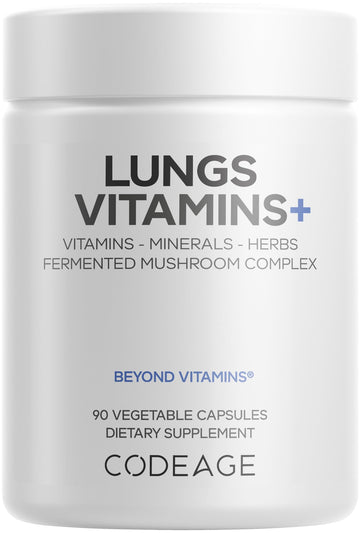 Codeage Lungs Vitamins, A, C, D, E, B6, Milk Thistle Lung Supplement, Zinc & Magnesium, Cordyceps, Reishi, Chaga, Poria, Tylophora, Ginger, Peppermint Leaf Organic Herb Cleanse - Non-GMO - 90 Capsules Codeage buy australia supplements