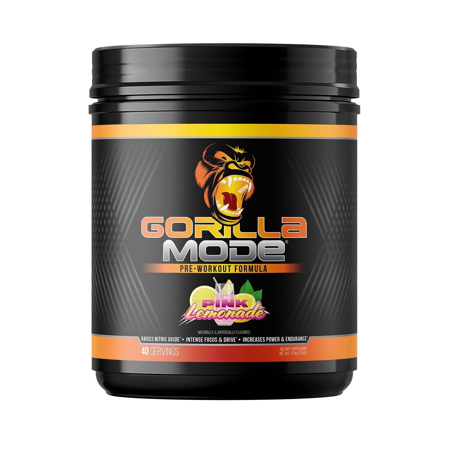 Gorilla Mode Pre Workout - Massive Pumps · Laser Focus · Energy · Power - L-Citrulline, Creatine, L-Tyrosine, Betaine, Hydroprime®, Alpha-GPC, 400mg Caffeine, Huperzine A - 792g (Rocket Frost)