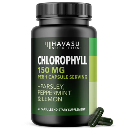 Chlorophyll Pills for Internal Cleanse & Balance, 30 Count, Internal Detox | Skin Health and Body Deodorizing Supplement with Parsley Peppermint & Lemon Extract, Vegan Non-GMO Chlorophyll Capsules Gsupps Australia