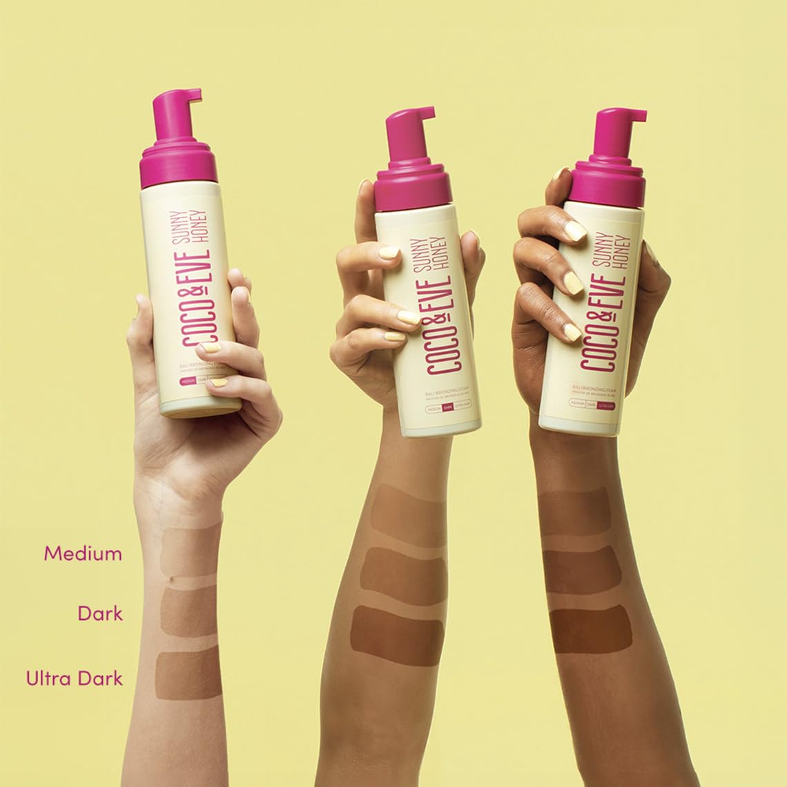 Coco & Eve Self Tanner Foam Kit - (Medium) Streak-Free Sunless Tanning Mousse, Tropically Scented Natural Looking Tan Coco & Eve