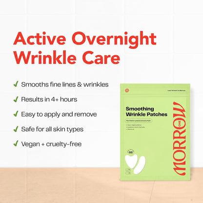 Morrow One Wrinkle Patches Peptide Face Tape Overnight Smile Lines 66 Count Morrow