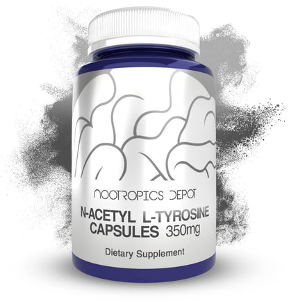 Nootropics Depot N-Acetyl L-Tyrosine Capsules | 350mg | 120 Count | NALT | Amino Acid Supplement | Natural Supplement | Supports Memory, Learning, Focus, Healthy Stress Levels