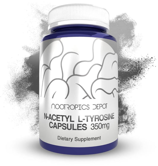 Nootropics Depot N-Acetyl L-Tyrosine Capsules | 350mg | 120 Count | NALT | Amino Acid Supplement | Natural Supplement | Supports Memory, Learning, Focus, Healthy Stress Levels