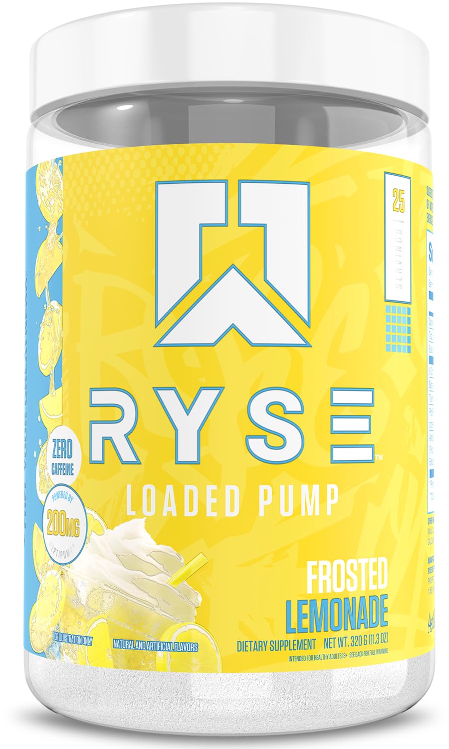 Ryse Loaded Pump Pre Workout Powder - Blue Razz Slush - No Caffeine Stimulant Free Formula for Pump, Power & Endurance - L-Citrulline, PeptiPump, Betaine Anhydrous, Taurine & AstraGin - 25 Servings