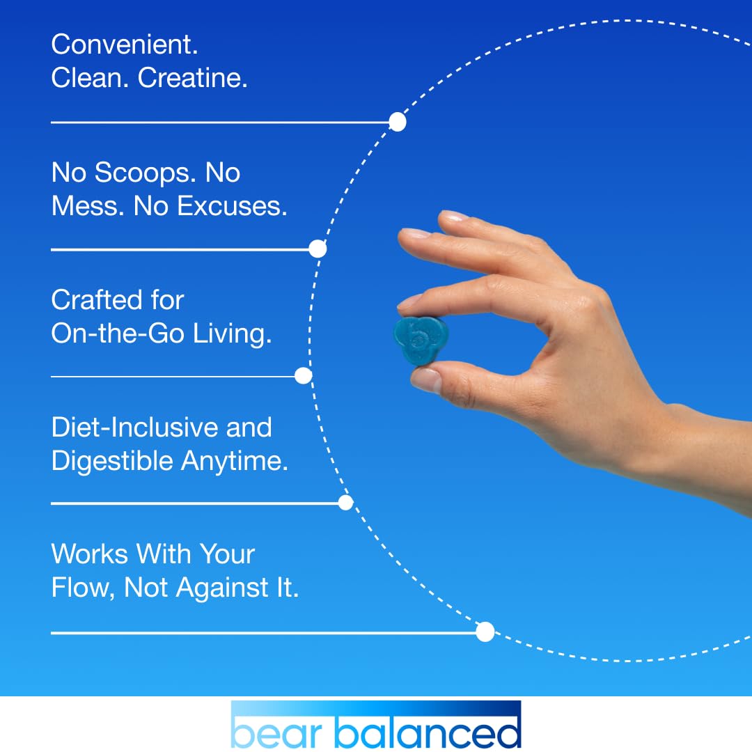 Bear Balanced Creatine Gummies for Men & Women - Creapure® Creatine Monohydrate, L-Theanine, L-Tyrosine & B12 for Muscle Growth, Strength, Focus, Energy & Health Bear Balanced buy australia supplements