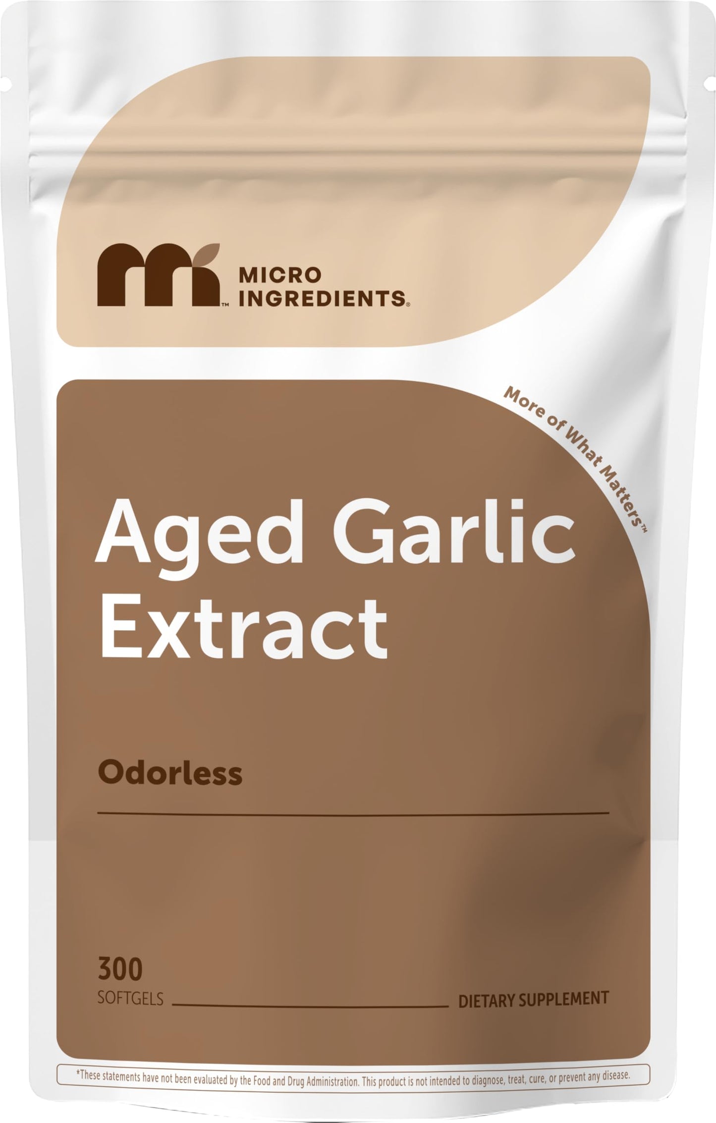 Micro Ingredients Odorless Garlic, 300 Softgels | 2 Years Aged Garlic Extract | Grown Allium Sativum Bulb Micro Ingredients