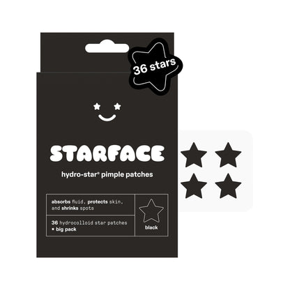 Starface Hydro-Star® Black Hydrocolloid Star-Shaped Pimple Patch, 36 ct Starface World