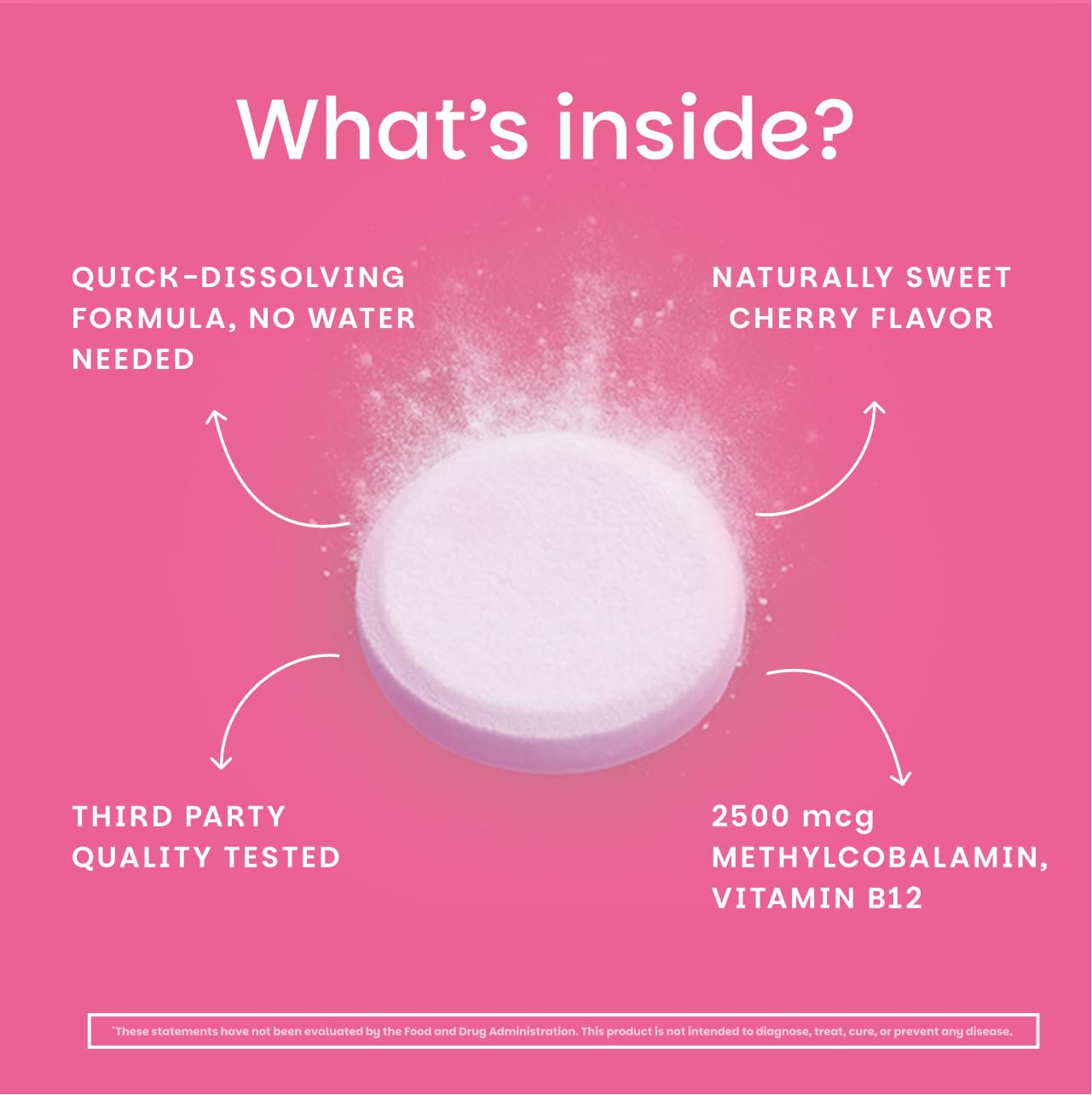 EZ Melts Dissolvable B12 2,500 mcg - Vitamin B12 for Energy & Immune Support - Non-GMO, Vegan & Gluten-Free EZ Melts