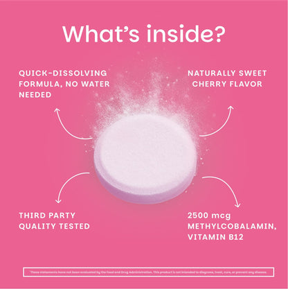 EZ Melts Dissolvable B12 2,500 mcg - Vitamin B12 for Energy & Immune Support - Non-GMO, Vegan & Gluten-Free EZ Melts