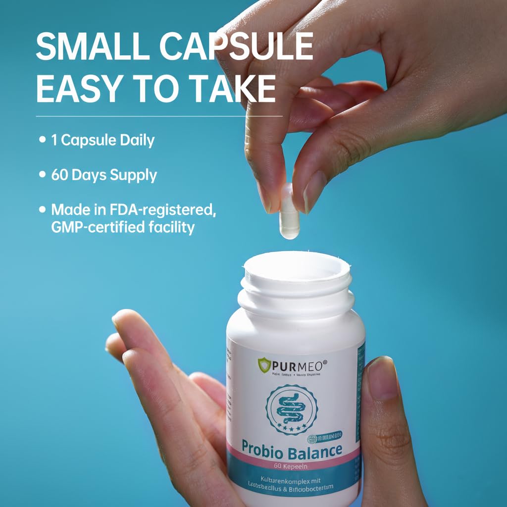 purmeo Probiotics for IBS Anti Diarrhea, Gas, Bloating - Support Immune, Digestive & Gut Health - Clinical Proven Lab4 Strains IBS-D Supplement 20 Billion CFU, purmeo